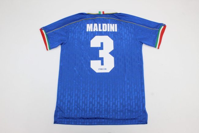 Retro Jersey 1995 Italy MALDINI 3 Home Soccer Jersey Vintage Football Shirt