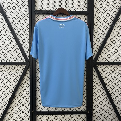 Fan Version 2025-2026 Inter Miami Third Away Blue Soccer Jersey Football Shirt