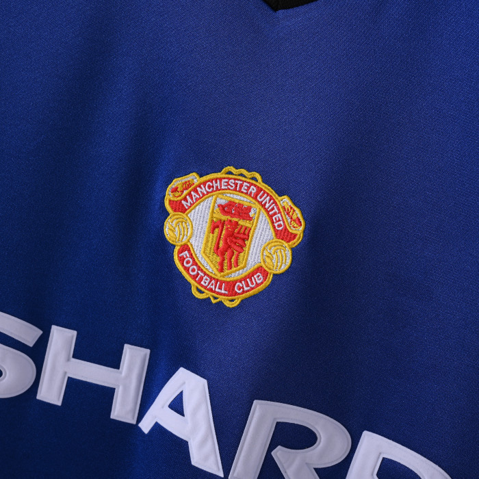Retro Jersey 1984 Manchester United Third Away Blue Soccer Jersey Vintage Man U Football Shirt