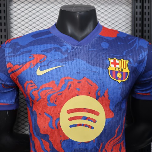 Barca Camisetas de Futbol Player Version 2025-2026 Barcelona Blue/Red Special Edition Soccer Jersey