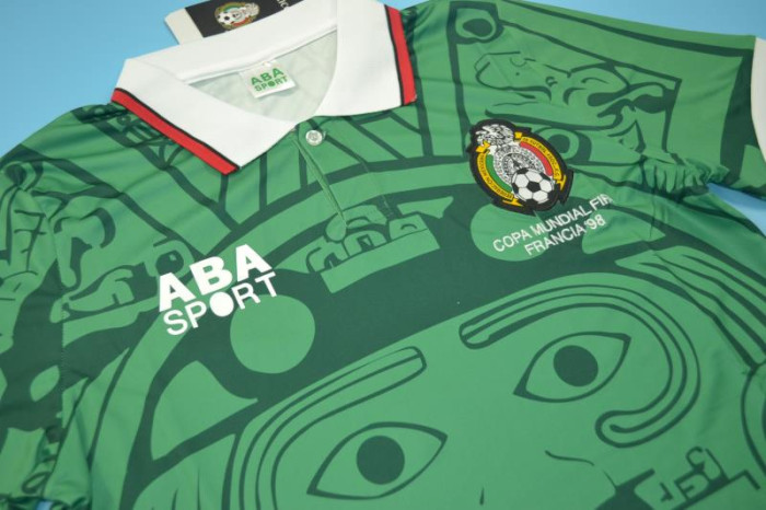 with Patch Retro Jersey 1998 Mexico Home Soccer Jersey Vintage Football Shirt