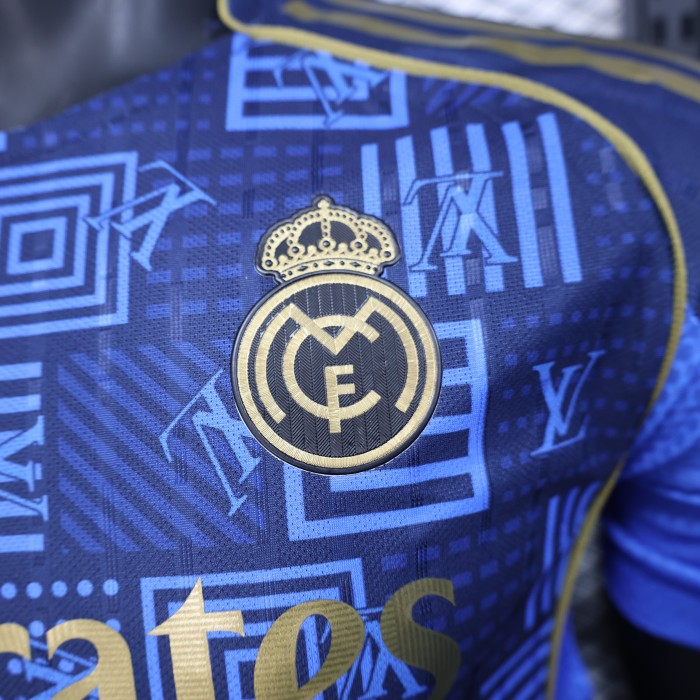 Player Version 2025-2026 Real Madrid Blue Special Edition Soccer Jersey Real Football Shirt