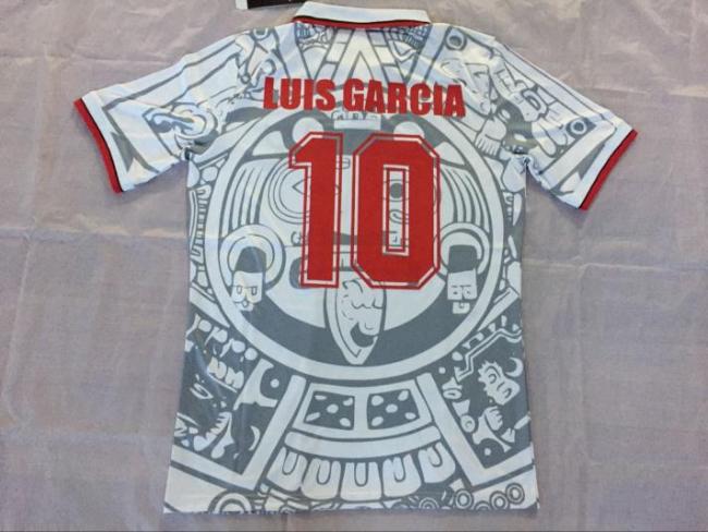 Retro Jersey 1998 Mexico LUIS GARCIA 10 Away White Soccer Jersey Vintage Football Shirt