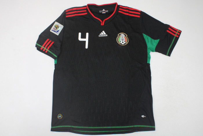 with World Cup Patch Retro Jersey 2010 Mexico Away Black Vintage Soccer Jersey