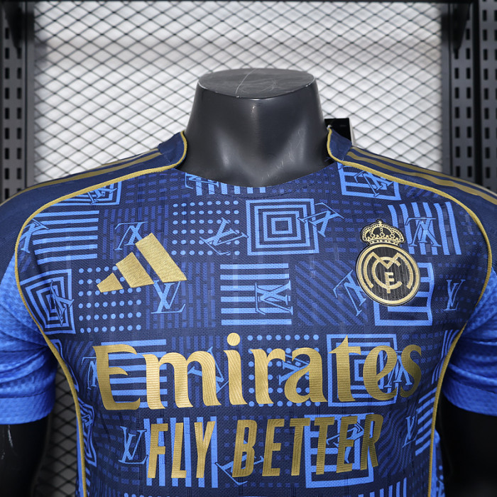 Player Version 2025-2026 Real Madrid Blue Special Edition Soccer Jersey Real Football Shirt