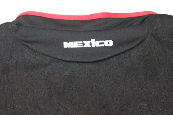 with World Cup Patch Retro Jersey 2010 Mexico Away Black Vintage Soccer Jersey