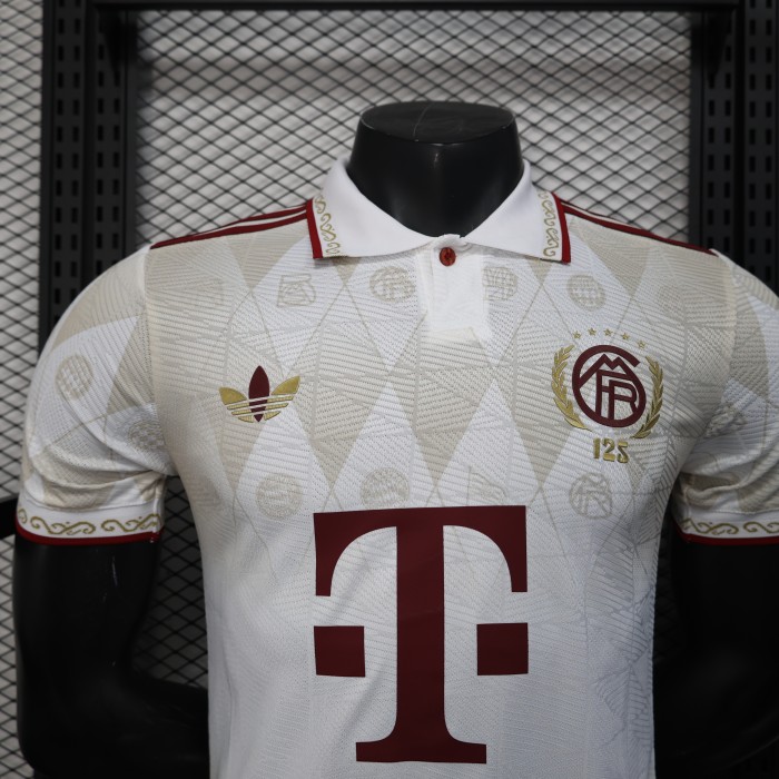 Player Version 2025-2026 Bayern Munich White Special Edition Soccer Jersey Bayern Munchen Football Shirt