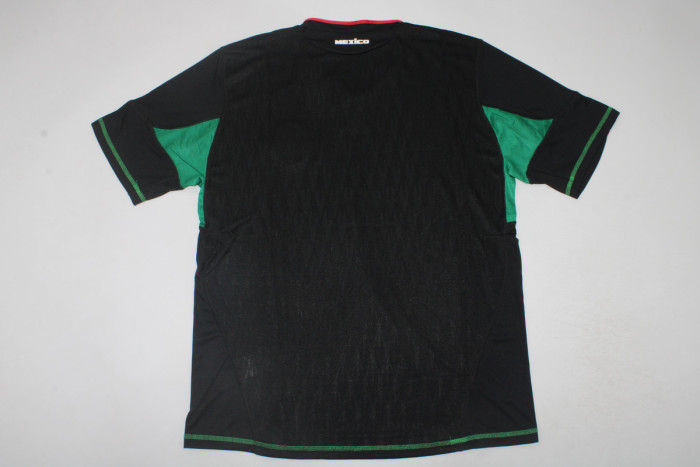 with World Cup Patch Retro Jersey 2010 Mexico Away Black Vintage Soccer Jersey