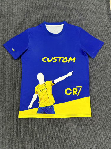 CR7 Version 2025-2026 Al Nassr Blue Soccer Jersey Riyadh Victory Football Shirt