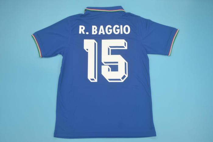 Retro Jersey 1986 Italy R.BAGGIO 15 Home Soccer Jersey Vintage Football Shirt