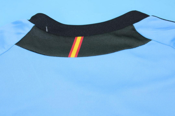 with Front Lettering+Euro Patch Retro Jersey Spain Euro 2012 Away Blue Soccer Jersey Vintage Camiseta de España Football Shirt