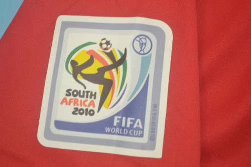with World Cup Patch Retro Jersey Spain 2010 Home Soccer Jersey Vintage Football Shirt