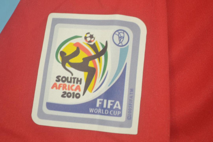 with World Cup Patch Retro Jersey Spain 2010 Home Soccer Jersey Vintage Football Shirt
