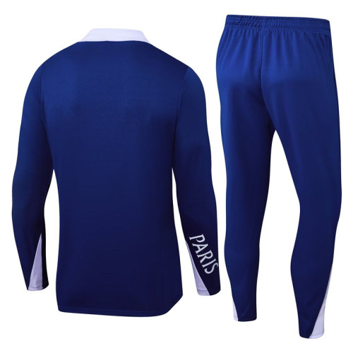 2025-2026 PSG Blue/White Soccer Training Sweater and Pants Football Kit