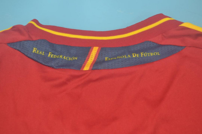 with Euro Patch Retro Jersey 2012 Spain Home Soccer Jersey Vintage Camiseta de España Football Shirt