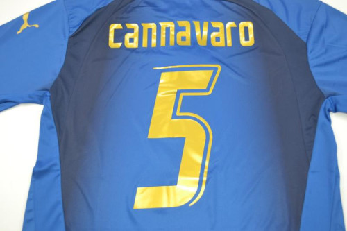 Retro Jersey 2006 Italy CANNAVARO 5 Home Soccer Jersey Vintage Football Shirt