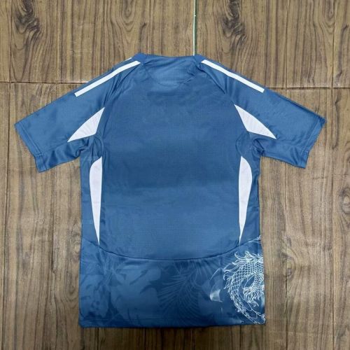 Player Version 2025-2026 Real Madrid Blue/White Dragon Soccer Jersey Real Football Shirt