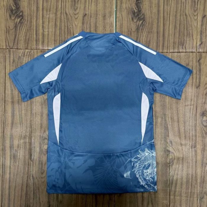 Player Version 2025-2026 Real Madrid Blue/White Dragon Soccer Jersey Real Football Shirt