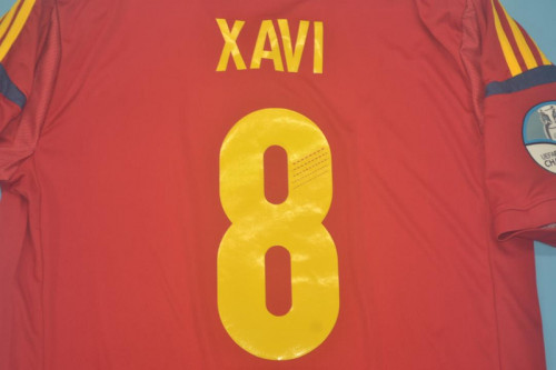 with Euro Patch Retro Jersey 2012 Spain XAVI 8 Home Soccer Jersey Vintage Camiseta de España Football Shirt