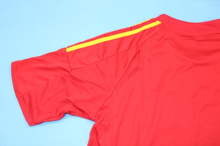 with Euro Patch Retro Jersey 2008 Spain Home Soccer Jersey Camiseta de España Football Shirt