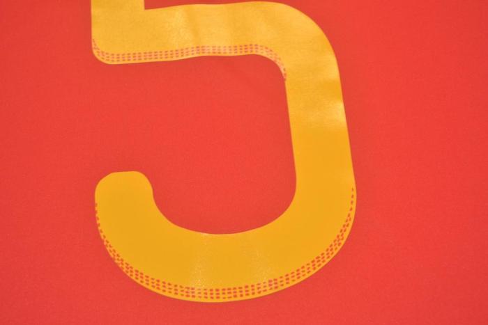 with World Cup Patch Retro Jersey Spain 2010 PUYOL 5 Home Soccer Jersey Vintage Football Shirt