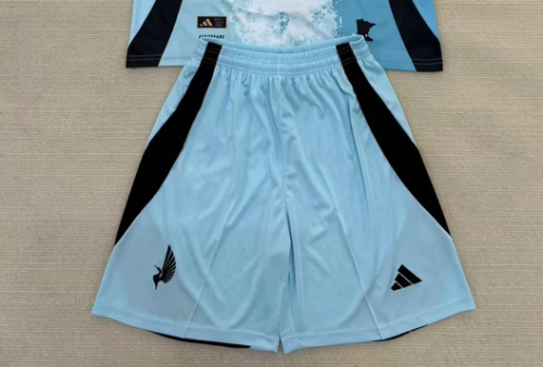 Fan Version 2025-2026 Minnesota United FC Away Blue Soccer Shorts Football Shorts