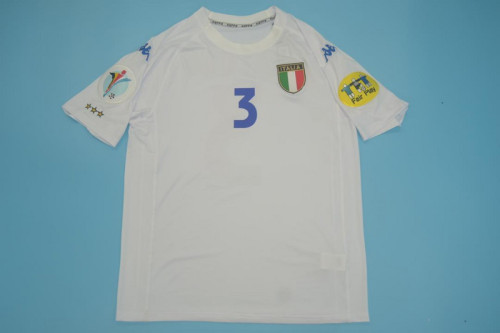 with Patch Retro Jersey Italy 2000 Away White Soccer Jersey Vintage Football Shirt