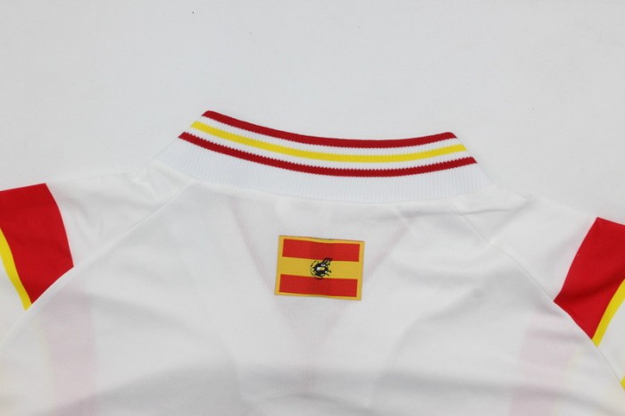 Retro Jersey 1996 Spain BELSUE 3 Away White Soccer Jersey Vintage Camiseta de España Football Shirt