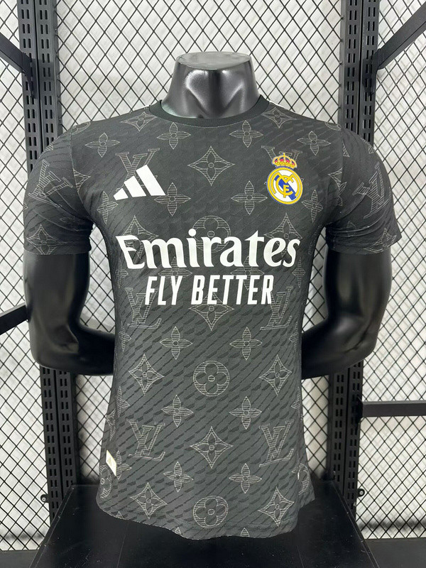 Player Version 2025-2026 Real Madrid Black Soccer Jersey Real Football Shirt