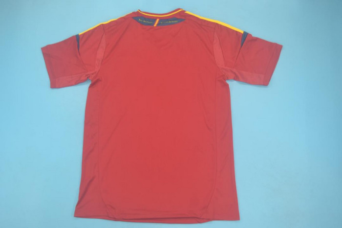 with Euro Patch Retro Jersey 2012 Spain Home Soccer Jersey Vintage Camiseta de España Football Shirt