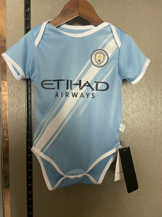 Baby Cloth 2025-2026 Manchester City Home Soccer Jersey Man City Baby Onesies