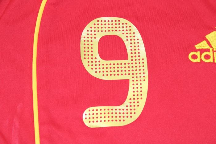 with Euro Patch Retro Jersey 2008 Spain TORRES 9 Home Soccer Jersey Camiseta de España Football Shirt