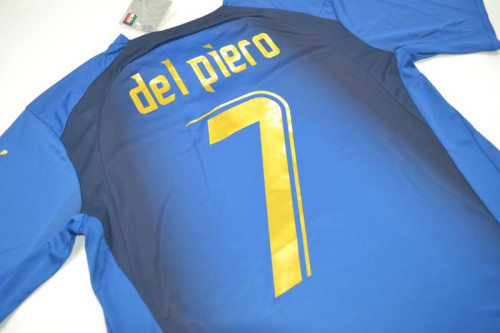 Retro Jersey 2006 Italy DEL PIERO 7 Home Vintage Soccer Jersey