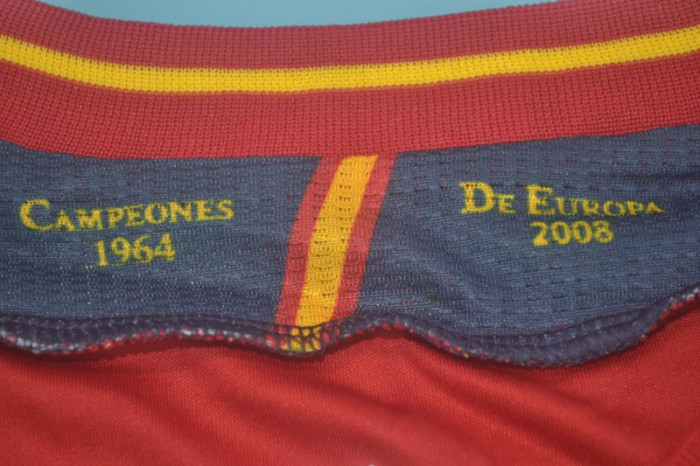 with Euro Patch Retro Jersey 2012 Spain Home Soccer Jersey Vintage Camiseta de España Football Shirt