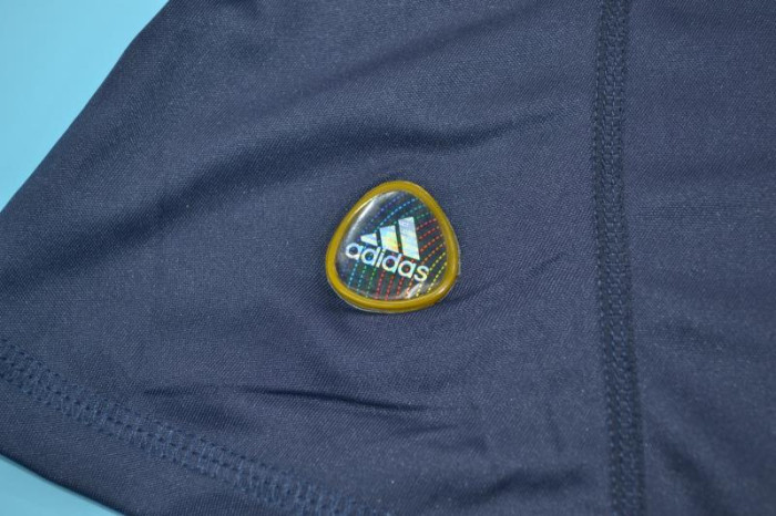 with Front Lettering+World Cup Patch Retro Jersey Spain 2010 Away Dark Blue Soccer Jersey
