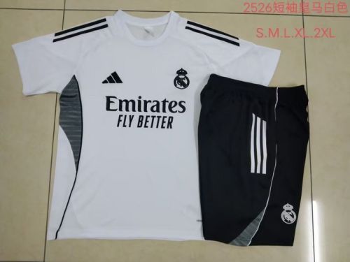Adult Uniform 2025-2026 Real Madrid White Soccer Training Jersey and Shorts Football Kits