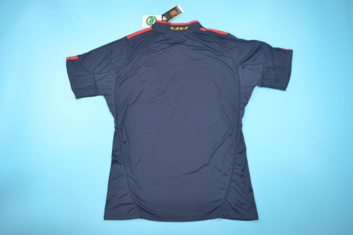 with Front Lettering+World Cup Patch Retro Jersey Spain 2010 Away Dark Blue Soccer Jersey