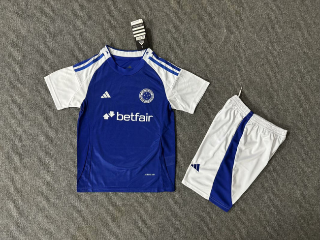 Youth Uniform Kids Kit Cruzeiro 2025-2026 Home Soccer Jersey Shorts Child Football Set