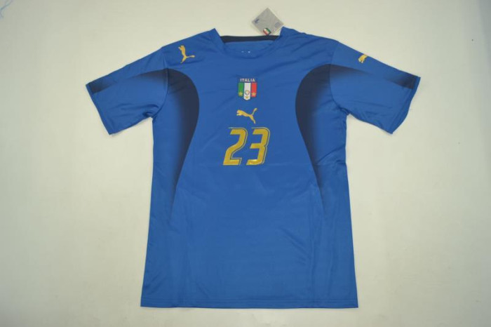 Retro Jersey 2006 Italy MATERAZZI 23 Home Soccer Jersey Vintage Football Shirt