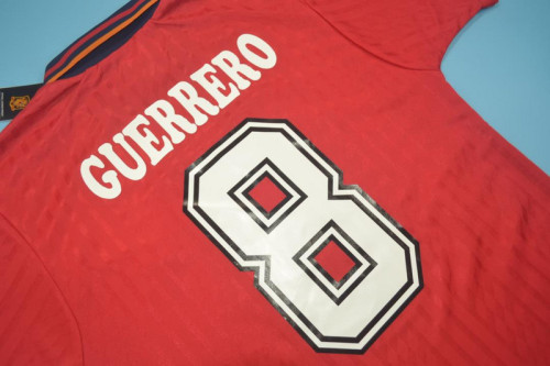 Retro Jersey 1994 Spain GUERRERO 8 Home Soccer Jersey Vintage Football Shirt