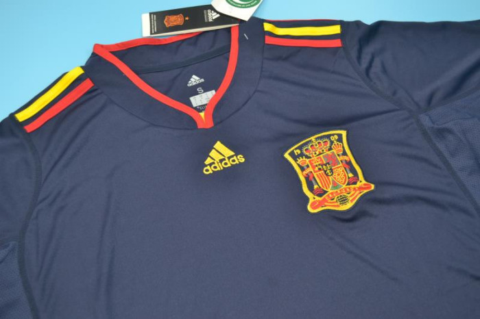 Retro Jersey Spain 2010 Away Dark Blue Soccer Jersey Vintage Football Shirt