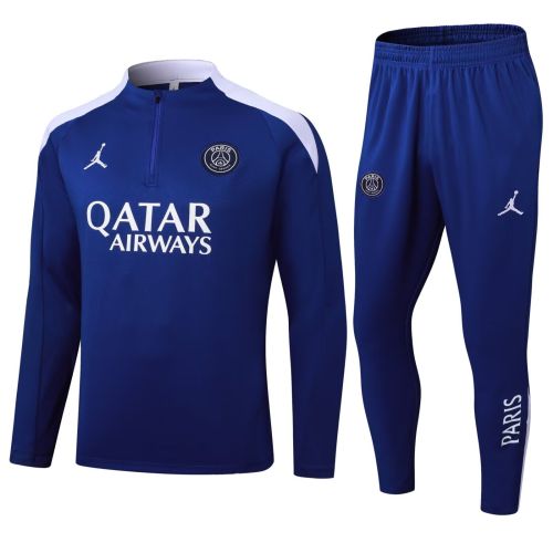 2025-2026 PSG Blue/White Soccer Training Sweater and Pants Football Kit