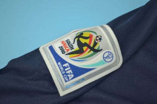with Front Lettering+World Cup Patch Retro Jersey Spain 2010 Away Dark Blue Soccer Jersey