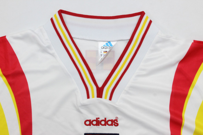 Retro Jersey 1996 Spain BELSUE 3 Away White Soccer Jersey Vintage Camiseta de España Football Shirt