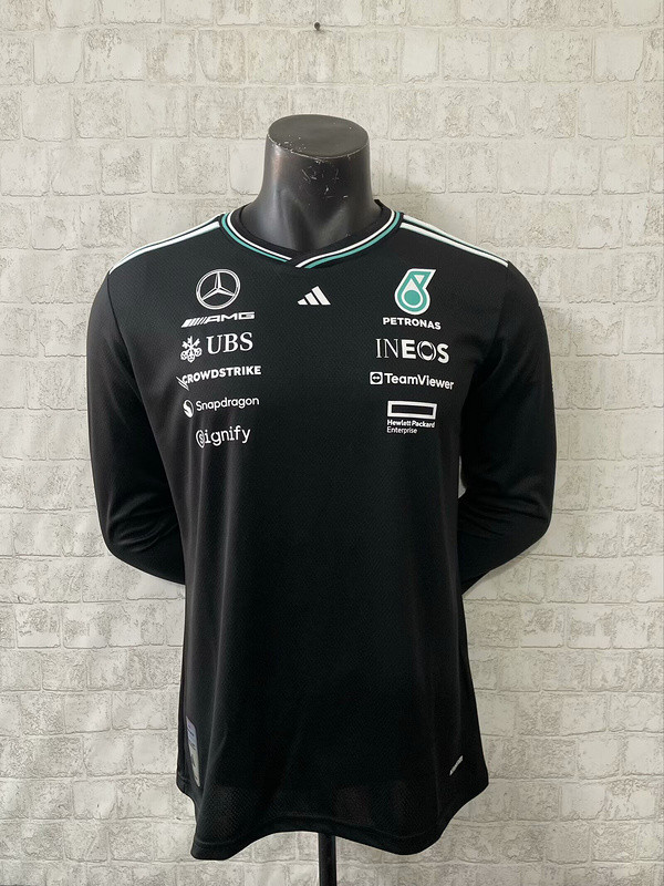 Long Sleeve Mercedes 2025 Black Shirt Racing Jersey