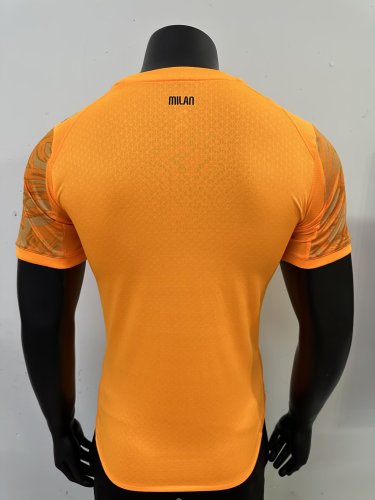 Player Version 2025-2026 AC Milan Orange Special Edition Soccer Jersey AC Football Shirt