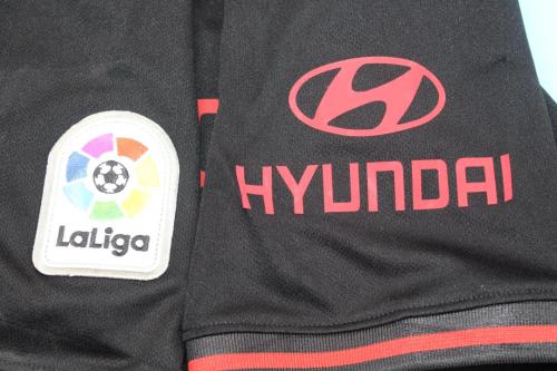 with LFP Patch Retro Jersey 2019-2020 Atletico Madrid Away Black Soccer Jersey Vintage Football Shirt