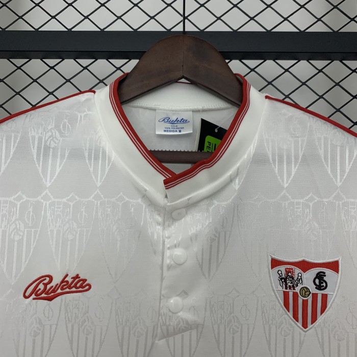 Retro Jersey 1991-1992 Sevilla Home Soccer Jersey Vintage Football Shirt