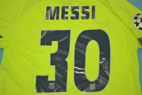 with UCL Patch Retro Jersey 2005-2006 Barcelona MESSI 30 Away Green Soccer Jersey Vintage Football Shirt