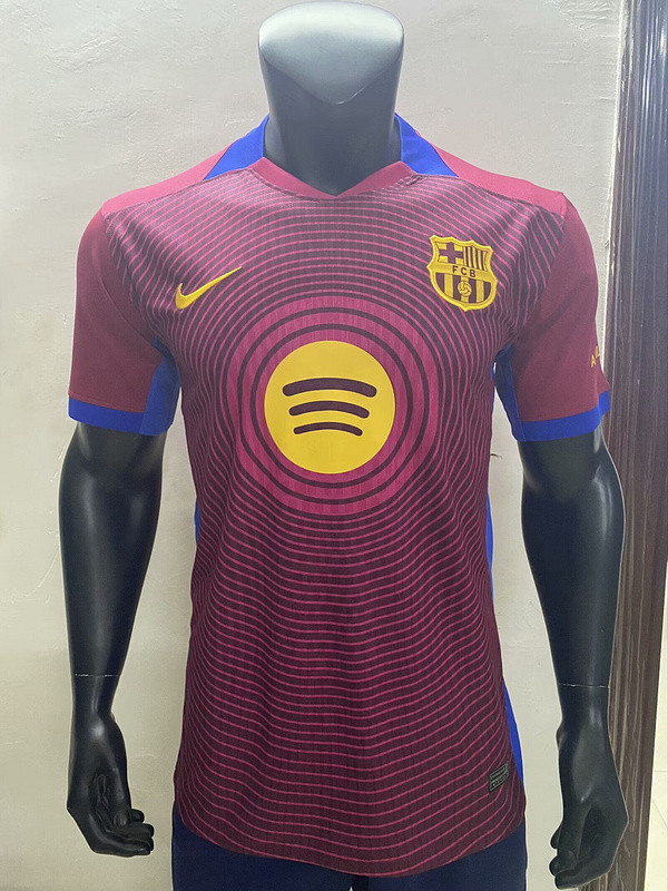 Barca Camisetas de Futbol Fans Version 2025-2026 Barcelona Dark Red Special Edition Soccer Jersey